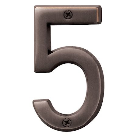 Hy-Ko 4In Old World Bronze Number 5, 3PK A30945